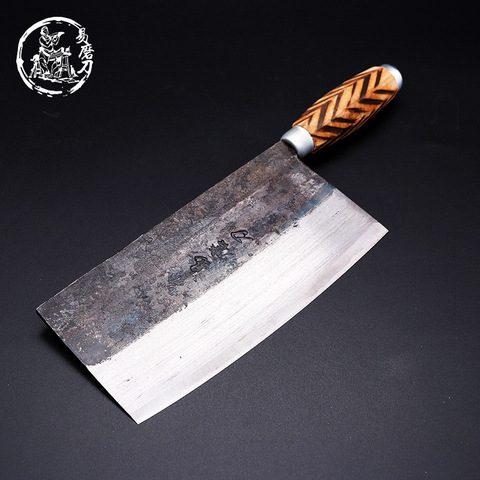 SHUOJI-cuchillos de cocina chinos hechos a mano, cuchillo de cortar con mango de madera forjado de alto carbono, utensilios de cocina tradicionales ► Foto 1/6