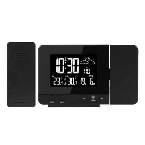 Reloj despertador Digital con pantalla de 8 colores, luz nocturna, reloj electrónico de mesa, Sensor inalámbrico, relojes de tiempo de proyección ► Foto 1/6