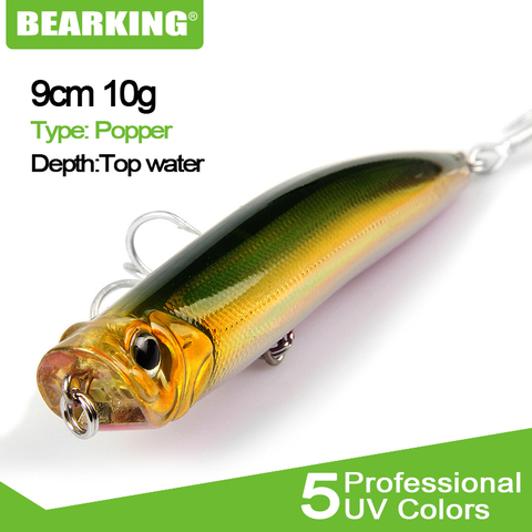 Señuelo de pesca popper de marca Bearking de calidad profesional 1 unid unidad Minnow 9 cm 10g señuelo de pesca de cebo duro de plástico Wobblers ► Foto 1/6