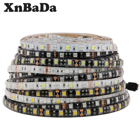 Tira de luces Led de 5M 5050 RGB, Flexible, para decoración del hogar, impermeable, RGB/Blanco/blanco cálido/azul/verde/rojo DC12V ► Foto 1/6