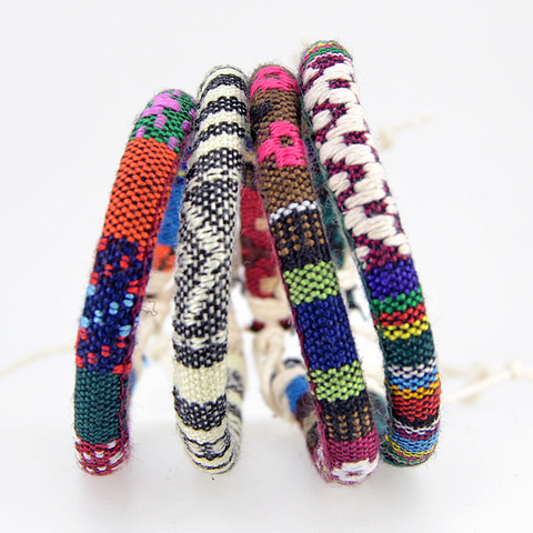 Pulsera de hilo bohemio para hombre y mujer, pulsera de la Amistad Retro hecha a mano, Multicolor, cordón trenzado, Hippie ► Foto 1/6