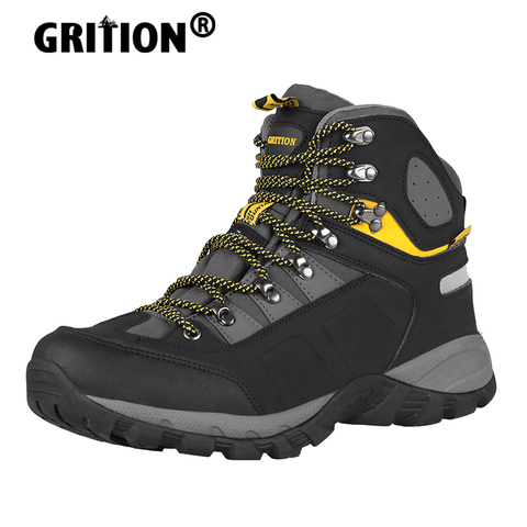 GRITION hombres zapatos hombres Botas de senderismo a prueba de agua alta caminar antideslizante Soft Shell Trekking zapatos Casual calzado PU hombres botas ► Foto 1/1