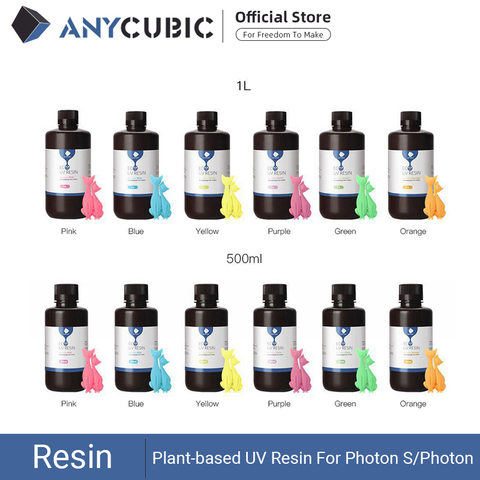 ANYCUBIC-resina UV a base de plantas, 405nm, para impresora 3D Photon S/Photon, Material de impresión, olor ultraligero, sin químicos delicados ► Foto 1/5