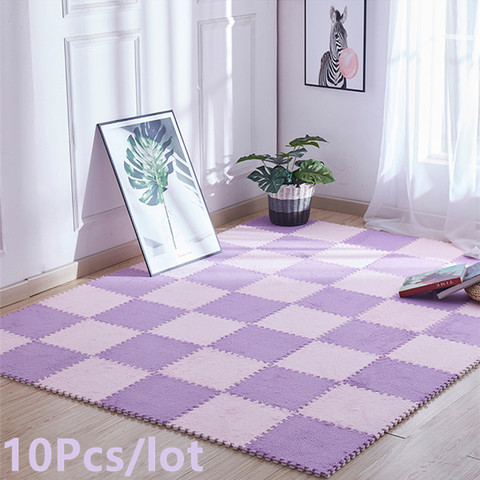 Alfombra de felpa suave para juegos de bebés, tapete de espuma Eva para desarrollo infantil, Alfombra de puzle, tapete de enclavamiento de 30x30 CM, 10/20 Uds. Por lote ► Foto 1/6