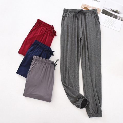 Pijamas japoneses de primavera y otoño para hombre, pantalones de Casa de modal, cónicos, elásticos, sueltos, de talla grande, nuevos ► Foto 1/6