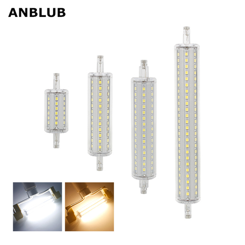 ANBLUB bombilla regulable R7S LED maíz 2835 SMD 78mm 118mm 135mm 189mm luz 5W 10W 15W 20W reemplazar lámpara halógena 85-265V reflector ► Foto 1/6