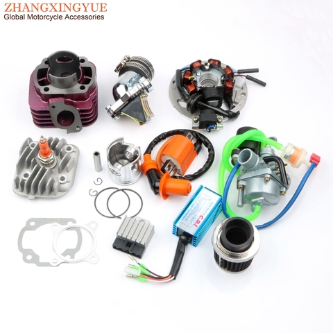 Kit de cilindro de carreras de gran cilindro de 70 CC y filtro de aire y bobina y CDI para Yamaha JOG 50 Minarelli 1E40QMB 47mm/10mm ► Foto 1/6