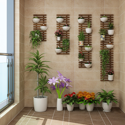 Soporte de pared de flores para colgar en la pared, estante decorativo para maceta de balcón ► Foto 1/6