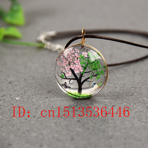 Collar con colgante de árbol de la vida para mujer, cadena de suéter, joyería hecha a mano, amuleto de la suerte, regalos, cuerda gratis ► Foto 1/4