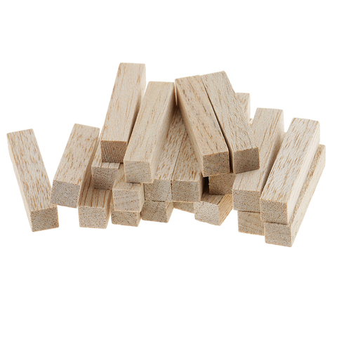 Varilla de madera cuadrada Natural de 4 tamaños, espiga de madera para la fabricación de modelos, artesanía de pasatiempos ► Foto 1/6