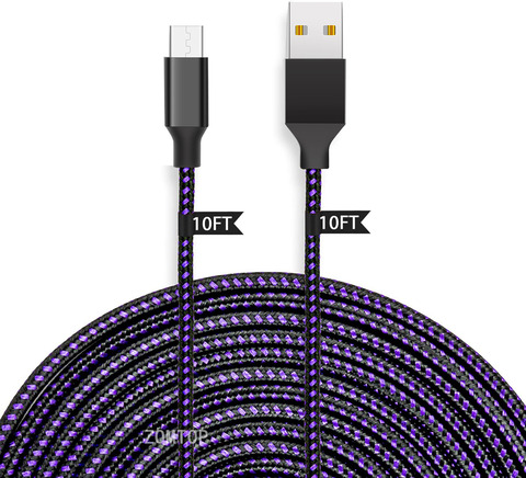 Cable Micro USB de 3m para mando de PS4, Cable de carga de 10 pies, 2,0, Cable de sincronización de datos de alta velocidad para mando de Xbox One ► Foto 1/6