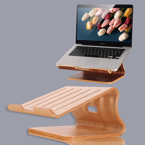 Samdi-Soporte de refrigeración para ordenador portátil, Base de madera para Macbook Pro ► Foto 1/6