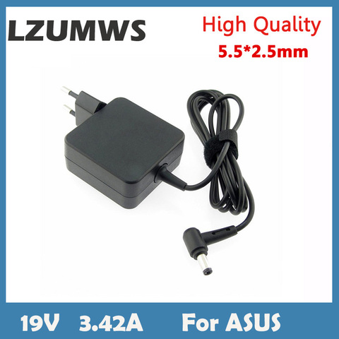 LZUMWS UE 19V 3.42A 65W 5.5X2.5mm AC adaptador de cargador de portátil ADP-65DW para ASUS x450 X550C x550v w519L x751 Y481C fuente de alimentación ► Foto 1/6