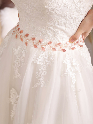 Cinturón de boda hecho a mano para mujer, cinturón de boda, joyería nupcial, oro rosa y plata ► Foto 1/6