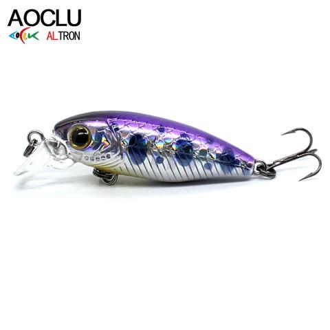 AOCLU-señuelo duro wobbler Jerkbait, 6 colores, 4,4 cm, 2,3g, Señuelos de Pesca pequeños para pececillos, lubina, agua dulce y salada, 14 # VMC, anzuelos, aparejos ► Foto 1/6