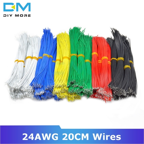 100 Uds 24AWG 20CM Tin-en placa de Cable de soldadura de PCB volar Cable de puente 1007-24AWG de cables conductores cables eléctricos ► Foto 1/6