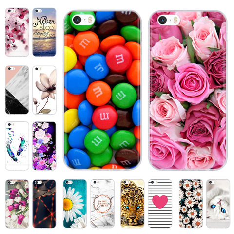 Funda de silicona suave para iPhone 5s SE 5, funda de TPU con estampado de flores y animales para iPhone 6s 6 7 8 ► Foto 1/6