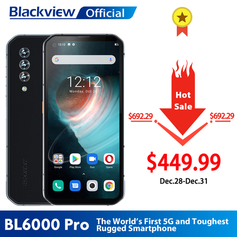 los teléfonos móviles Blackview-teléfono inteligente BL6000 Pro, versión Global, 5G, IP68, Triple CÁMARA DE 48MP, 8GB RAM, 256GB ROM, 6,36 pulgadas ► Foto 1/6