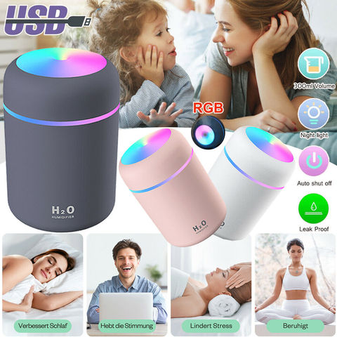 Humidificador de aire de 300ml, máquina de niebla, purificador con luz romántica ► Foto 1/1