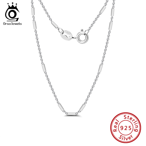 ORSA JEWELS-collares de plata de ley para mujer, cadenas en relieve, cadena cilíndrica, collar, joyería fina SC28 ► Foto 1/6