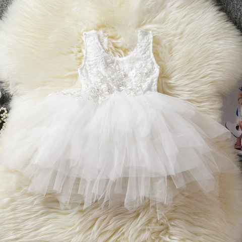 Vestido blanco para bebé niña, ropa de bautismo, traje de cumpleaños para niña de 1 a 2 años, vestido de boda, diseños de vestidos de fiesta para niña pequeña ► Foto 1/1