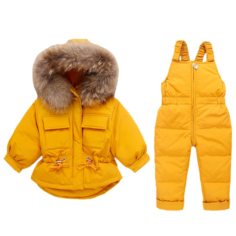 Uds conjunto de traje de invierno para niños 2022 bebé niña abajo chaqueta niños cálidos Mono para niños bebé nieve 0-3Years ► Foto 1/6