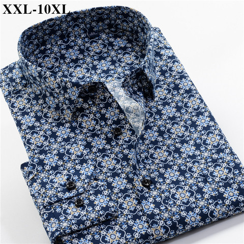 Los hombres de Camisa estampada 2022 otoño nueva moda Casual suelto Hawaii Camisas manga larga Hombre marca Plus tamaño 5XL 6XL 7XL 8XL 9XL 10XL ► Foto 1/6