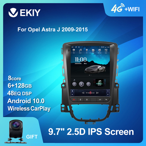 EKIY 6 + 128G DSP Android 10 Radio del coche para Opel Astra J Vauxhall Buick Verano 2009-2015 Tesla de pantalla Vertical Navi GPS estéreo 2din ► Foto 1/6