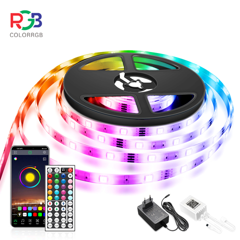 Tira de luces LED RGB 5050, tira de luces led RGB de 10M con Control de Color y cinta Flexible, tira de luces led RGB ► Foto 1/6