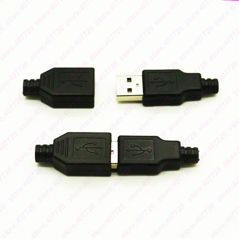 Enchufe de soldadura con carcasa de plástico, 10 Uds., USB tipo A, macho y hembra, adaptador de montaje, conector USB 2,0 ► Foto 1/1