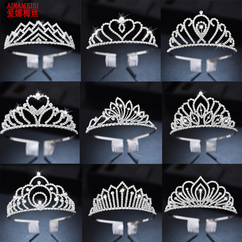 AINAMEISI-Tiaras nupciales con diamantes de imitación, accesorios para el cabello, diademas de cristal para mujeres y niñas, flores, joyería para el cabello para fiesta de boda ► Foto 1/6