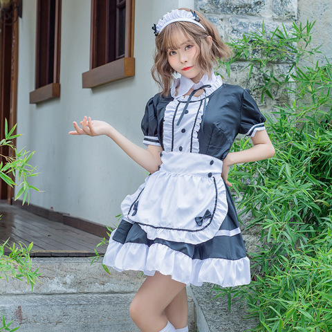 Nuevo Sexy dulce Lolita gótico vestido disfraz de sirvienta francesa Anime Cosplay Sissy dama uniforme Plus disfraces de Halloween para las mujeres de M-5XL ► Foto 1/5