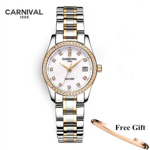 Relojes de marca superior de lujo para mujer, pulsera femenina de cuarzo, resistente al agua, dorado, Saat 2022 ► Foto 1/6