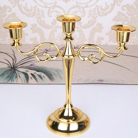 Candelabros de mesa de Metal, soporte de vela para boda, mesa de comedor, fiesta de Navidad, decoración del hogar ► Foto 1/6