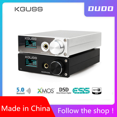 KGUSS D6 DAC USB XMOS ES9018K2M decodificador de audio DSD Bluetooth CSR8675 5,0 APT-X amplificador de auriculares ► Foto 1/5