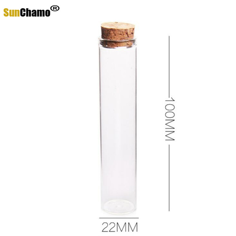 Botellas de vidrio con corcho de 22x100mm, Mini frascos transparentes de vidrio vacío, contenedor transparente, botellas de comida ecológicas, 30ml ► Foto 1/6