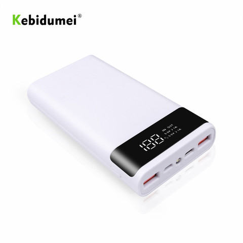 Kebidumei-cargador portátil de 5V, 6x18650, caja de batería, carcasa, bricolaje, tipo C, Micro USB, caja de carga de teléfono móvil, negro/blanco ► Foto 1/6