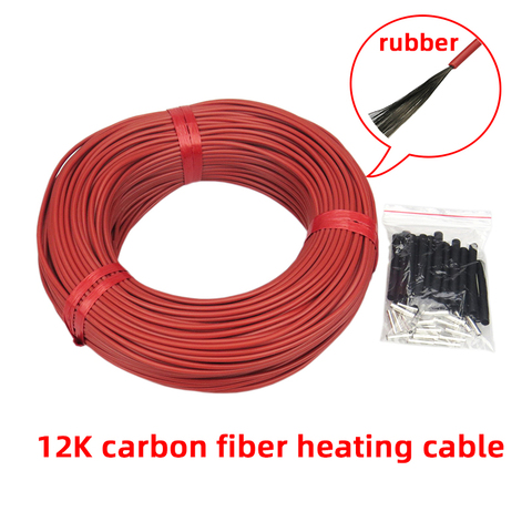 Cable/cable de calefacción de fibra de carbono infrarroja de 12K de bajo costo pero de alta calidad, para calentar suelo/pared/invernadero, escotilla de aves de corral, etc. ► Foto 1/6