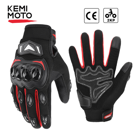 KEMiMOTO-Guantes para motocicleta para hombre y mujer, manoplas transpirables para ciclismo de montaña y Motocross con pantalla táctil ► Foto 1/6