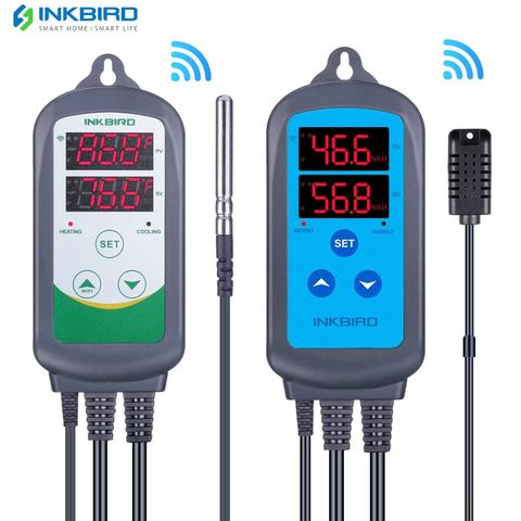 Inkbird-controlador de temperatura Digital WIFI versión ITC-308 + IHC-200WIFI, controlador de humedad, App gratuita, calibración de alarma ► Foto 1/6