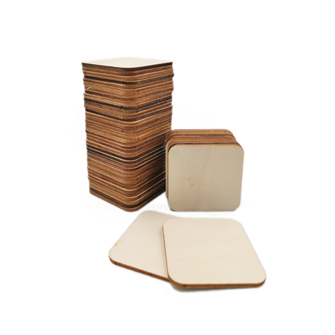 De Madera piezas de madera cuadrados recorte azulejos rústico Natural de madera para la decoración suministros DIY ► Foto 1/6