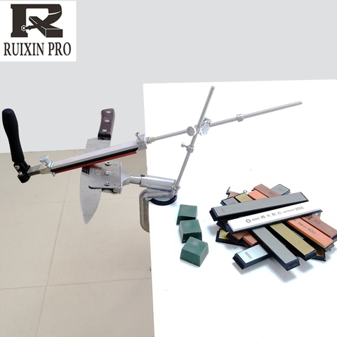 RUIXIN-Afilador angular metálico, dispositivo para afilar de acero inoxidable, de 4 generaciones con mecanismo giratorio, cuchillo y piedra de afilado ► Foto 1/6