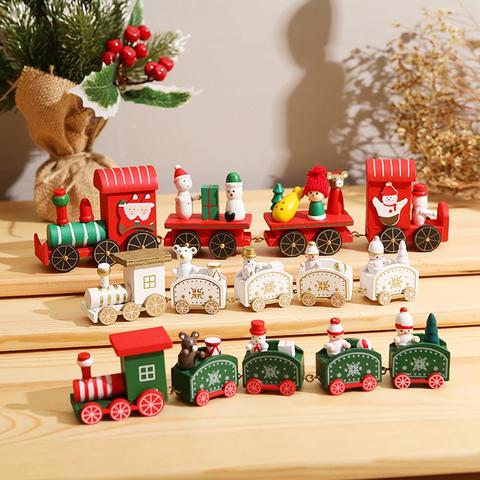 Adornos de tren de navidad de madera, colgante de navidad, adornos navideños para el hogar, navidad, decoración de Año Nuevo 2022, 2022 ► Foto 1/6