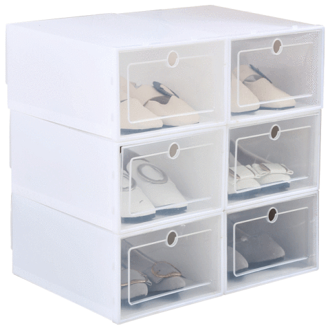 Caja de zapatos de plástico transparente, cajones de almacenamiento para el hogar, organizador apilable, Zapatero, 3 uds. ► Foto 1/6