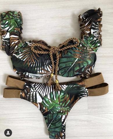 Conjunto De Bikini con Push-Up para mujer, bañador Sexy con volantes, traje De baño acanalado brasileño De cintura baja, ropa De baño para playa 2022 ► Foto 1/6