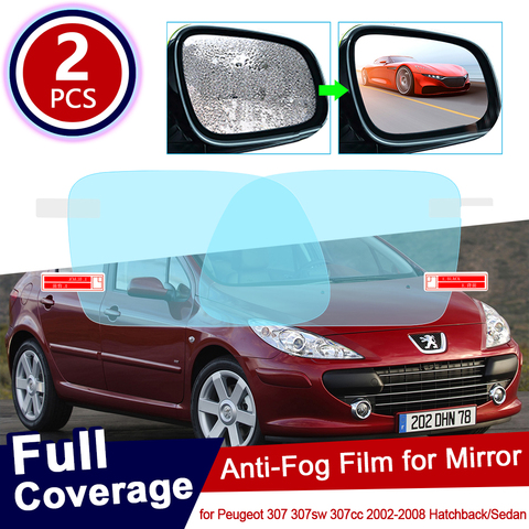 Para Peugeot 307 307sw 307cc SW 2002 CC ~ 2008 Hatchback sedán de la cubierta completa Anti niebla película accesorios de espejo retrovisor de 2004, 2005, 2006 ► Foto 1/6