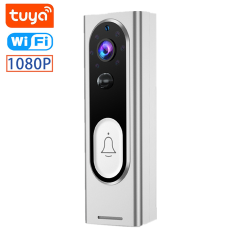 Tuya-timbre de puerta inalámbrico, cámara de seguridad con vídeo HD, Audio, intercomunicador, Monitor inteligente para el hogar, servicio en la nube, campana, 1080P, WIFI ► Foto 1/1