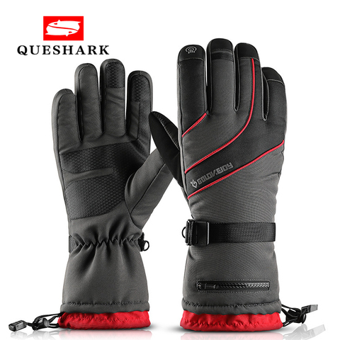 Impermeable, esquí, Snowboard, moto de nieve polar guantes para moto bicicleta de las mujeres de los hombres de nieve de invierno mitones guantes de esquí ► Foto 1/6