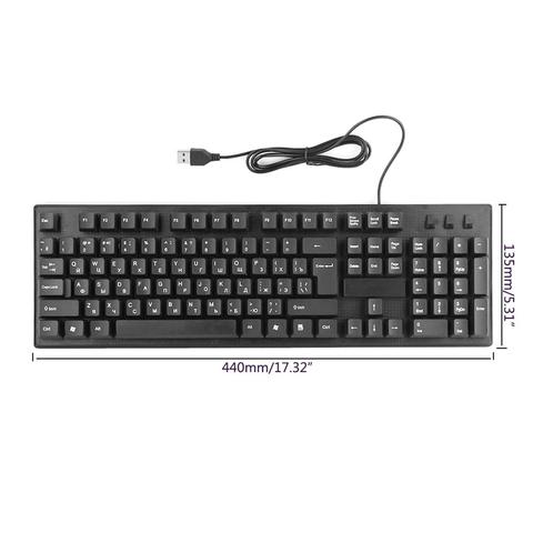 Teclado silencioso ruso/Inglés, teclado de oficina impermeable para teclado de ordenador Windows ► Foto 1/6