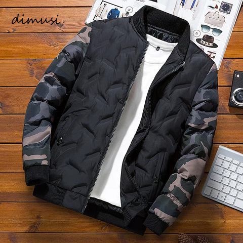 DIMUSI-Chaqueta Bomber de invierno para hombre, Parkas informales de algodón grueso y cálido, prendas de vestir térmicas para hombre, chaquetas cortavientos, ropa 4XL ► Foto 1/6